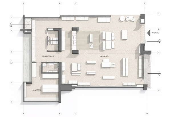 Planta arquitectónica del proyecto The North Face Larcomar